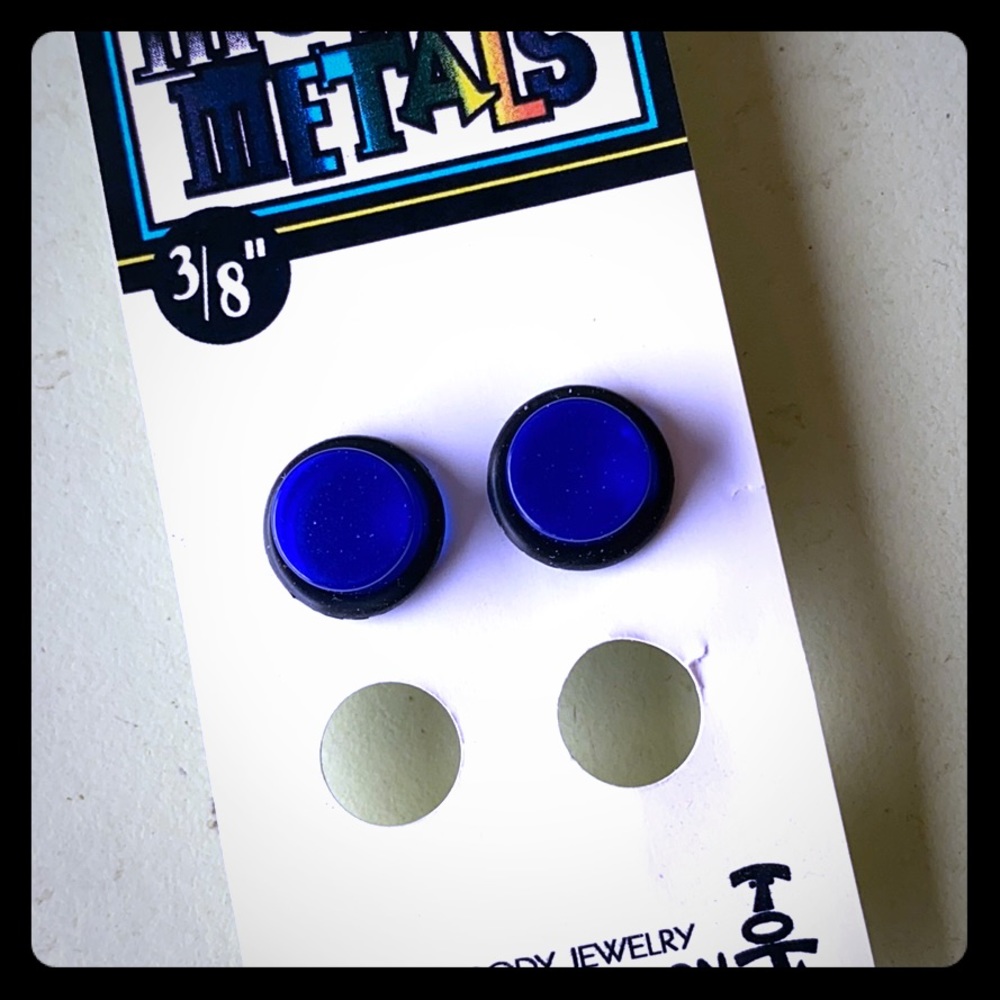 Brand new set of blue acrylic plugs 3/8
